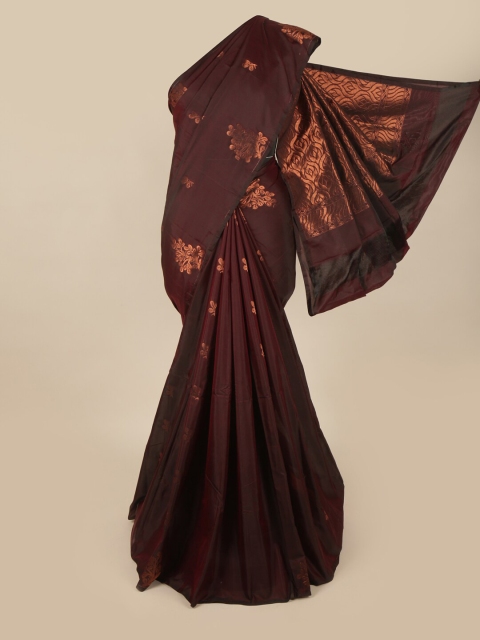 

Pothys Brown & Rose Gold Floral Art Silk Saree