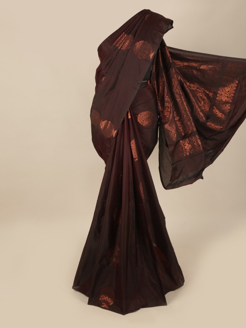 

Pothys Brown & Rose Gold Floral Art Silk Saree