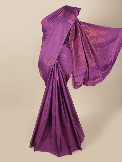 

Pothys Purple & Rose Gold Woven Design Art Silk Saree