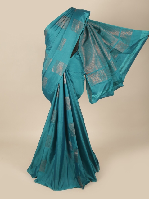 

Pothys Blue & Copper-Coloured Ethnic Motifs Zari Art Silk Saree