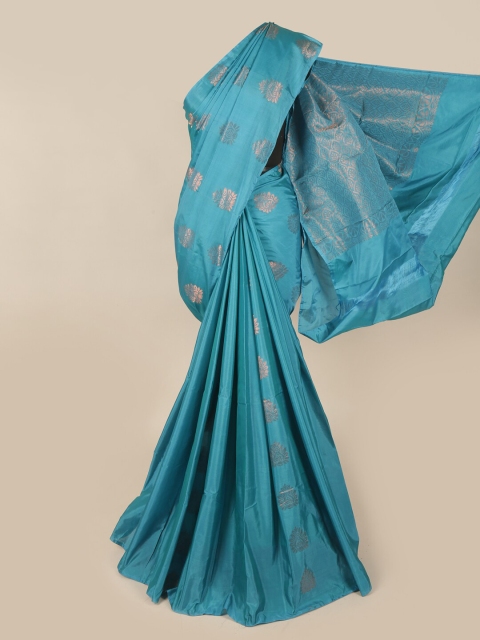 

Pothys Blue & Gold-Toned Woven Design Zari Art Silk Saree