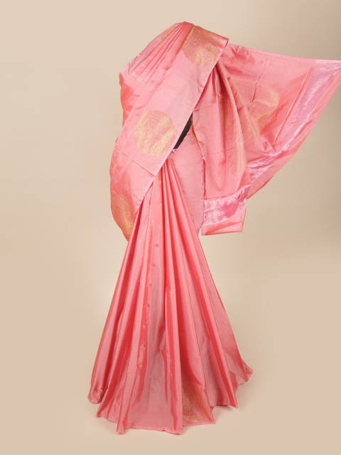 

Pothys Pink & Gold-Toned Ethnic Motifs Zari Art Silk Saree
