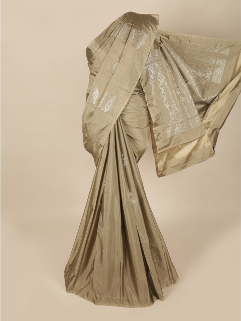 

Pothys Grey & Silver Ethnic Motifs Zari Art Silk Saree