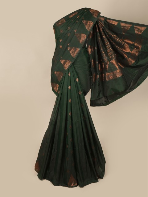 

Pothys Green & Copper-Toned Ethnic Motifs Zari Art Silk Saree