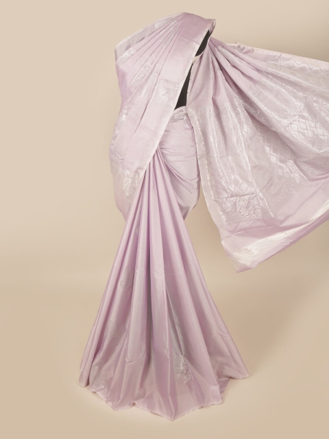 

Pothys Lavender & Silver-Coloured Ethnic Motifs Zari Art Silk Saree