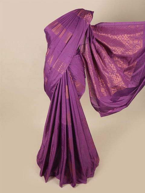 

Pothys Purple & Copper-Toned Woven Design Zari Art Silk Saree