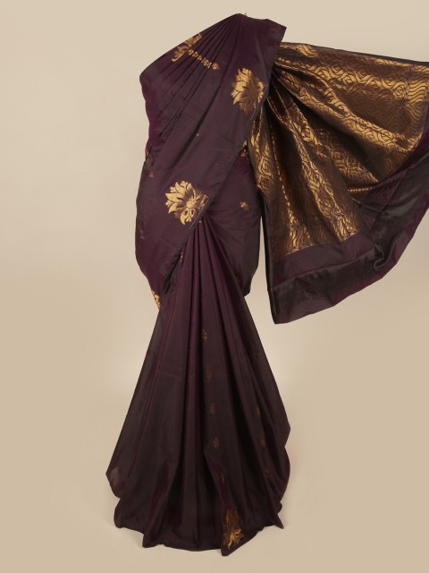 

Pothys Brown & Gold-Toned Woven Design Art Silk Saree