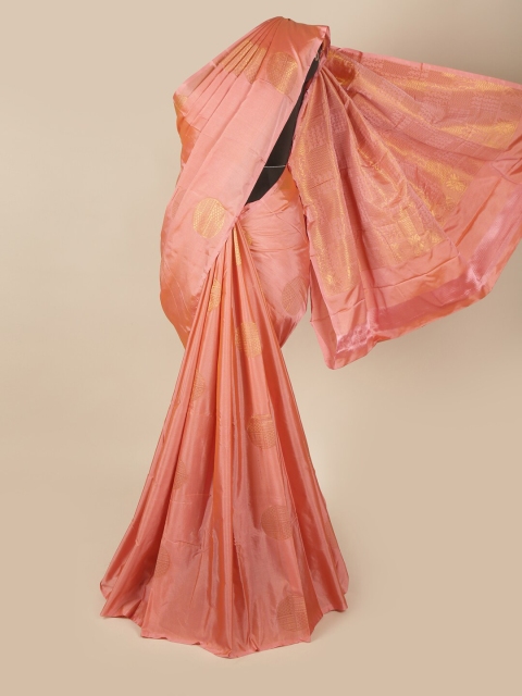 

Pothys Pink & Gold-Toned Woven Design Art Silk Saree