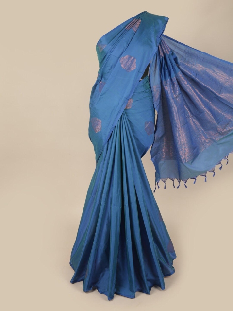 

Pothys Blue Woven Design Soft Silk Saree