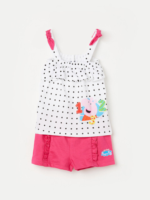 

Juniors by Lifestyle Girls Pink & White Printed Top with Shorts