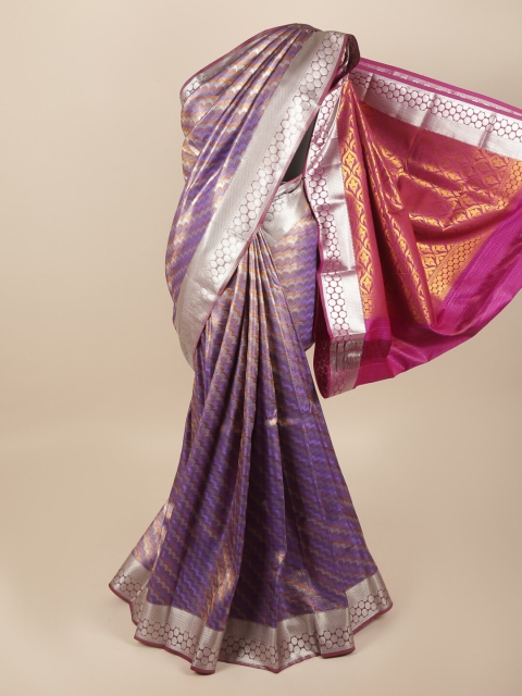 

Pothys Blue & Magenta Ethnic Motifs Zari Art Silk Saree