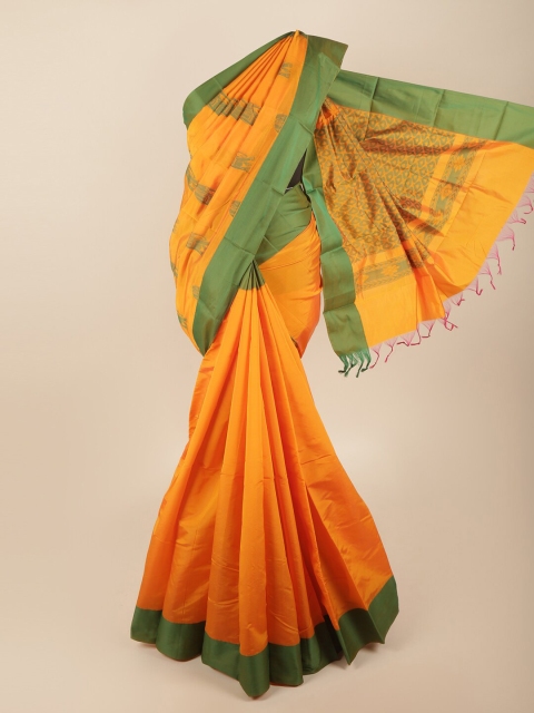 

Pothys Orange & Green Woven Design Silk Cotton Saree