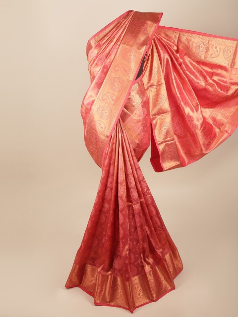 

Pothys Pink & Gold-Toned Woven Design Zari Art Silk Saree