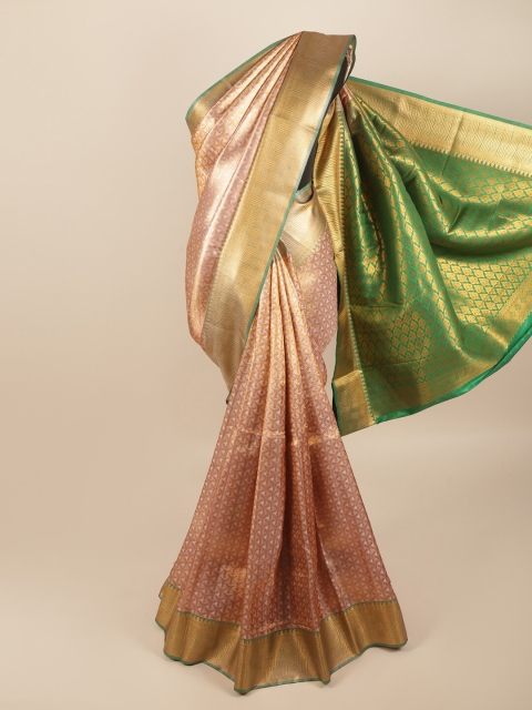 

Pothys Peach-Coloured & Gold Woven Design Art Silk Saree