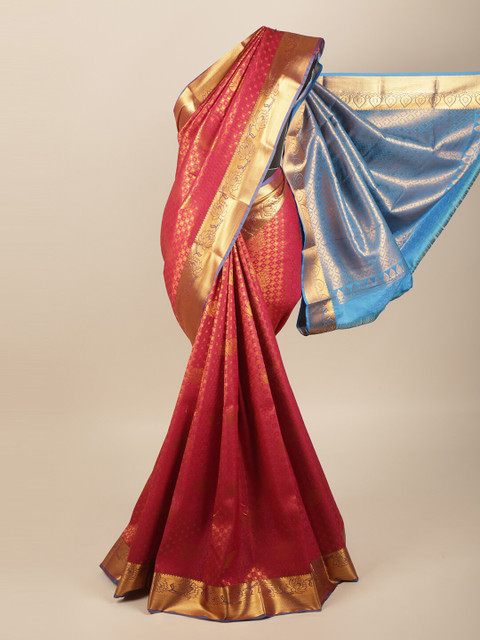 

Pothys Maroon & Blue Woven Design Zari Art Silk Saree