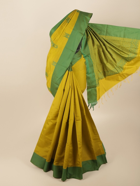 

Pothys Green Ethnic Motifs Silk Cotton Saree