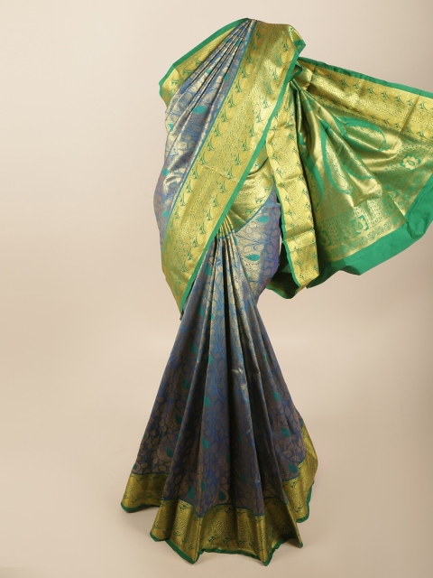 

Pothys Blue & Green Ethnic Motifs Zari Art Silk Saree