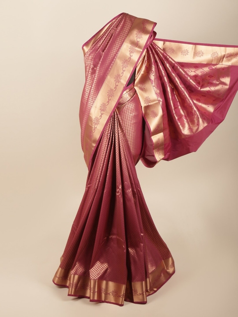 

Pothys Magenta & Gold-Toned Woven Design Zari Art Silk Saree