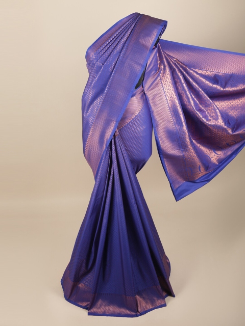 

Pothys Blue & Gold-Toned Woven Design Art Silk Saree
