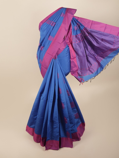 

Pothys Blue & Purple Woven Design Silk Cotton Saree