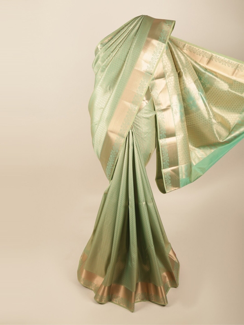 

Pothys Green & Rose Gold Art Silk Saree