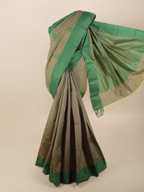 

Pothys Grey & Green Woven Design Silk Cotton Saree