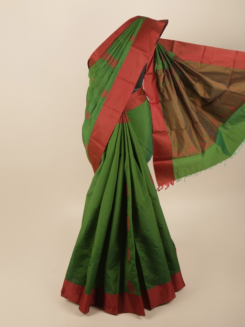 

Pothys Green & Coral Floral Silk Cotton Saree
