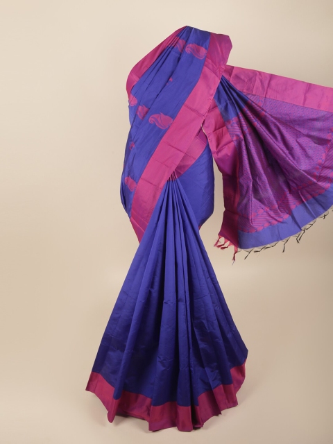 

Pothys Blue & Purple Ethnic Motifs Silk Cotton Saree