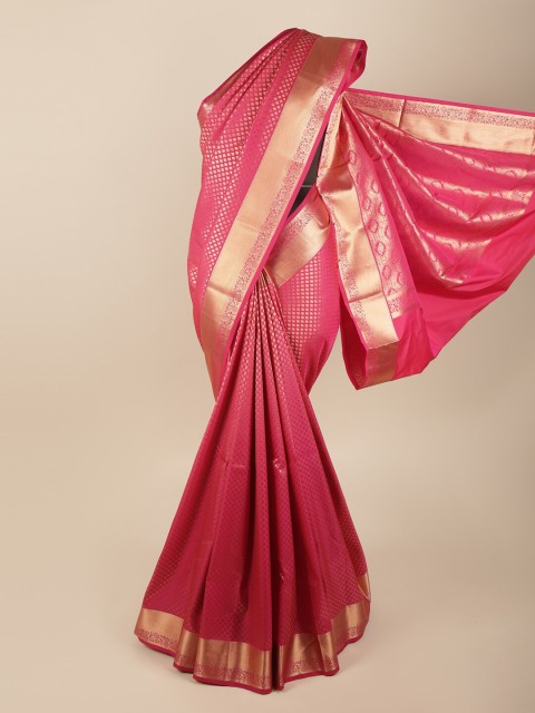 

Pothys Pink & Gold-Toned Art Silk Saree