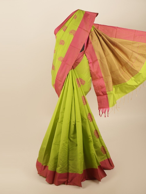 

Pothys Green & Pink Ethnic Motifs Silk Cotton Saree