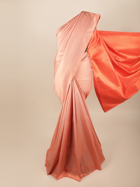 

Pothys Peach-Coloured & Gold-Toned Ethnic Motifs Zari Art Silk Saree