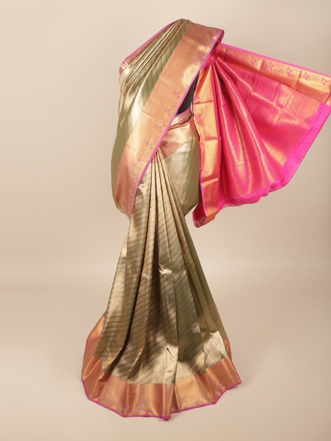 

Pothys Green & Pink Zari Art Silk Saree