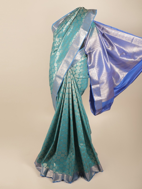 

Pothys Blue & Sea Green Ethnic Motifs Zari Art Silk Saree