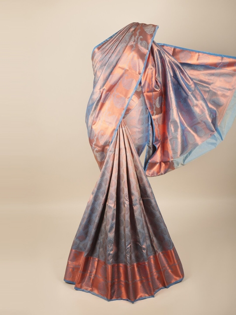 

Pothys Blue & Gold-Toned Woven Design Art Silk Saree