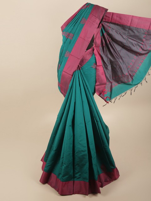 

Pothys Green & Purple Ethnic Motifs Silk Cotton Saree