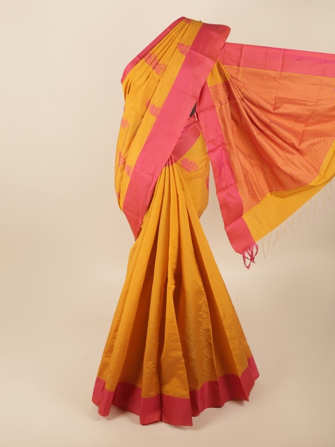 

Pothys Yellow & Pink Woven Design Silk Cotton Saree