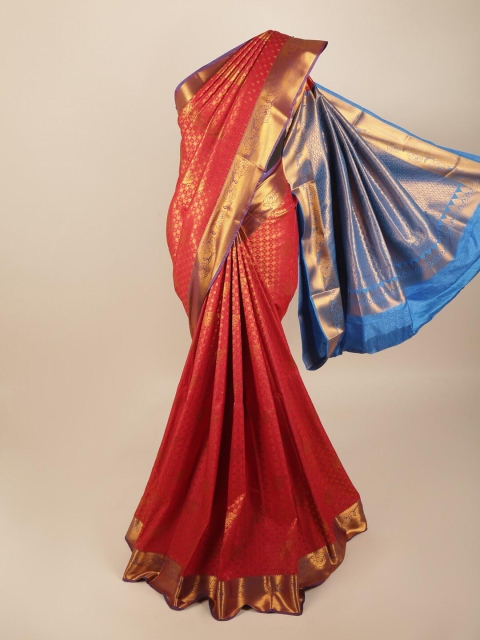 

Pothys Red & Blue Woven Design Art Silk Saree