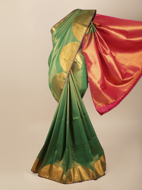 

Pothys Green & Pink Woven Design Art Silk Saree