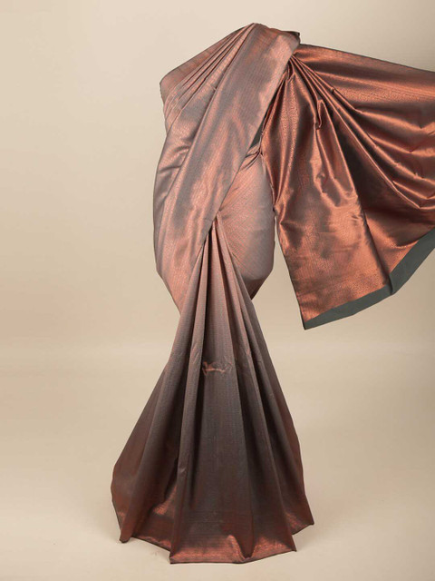 

Pothys Grey & Copper Toned Woven Design Art Silk Saree