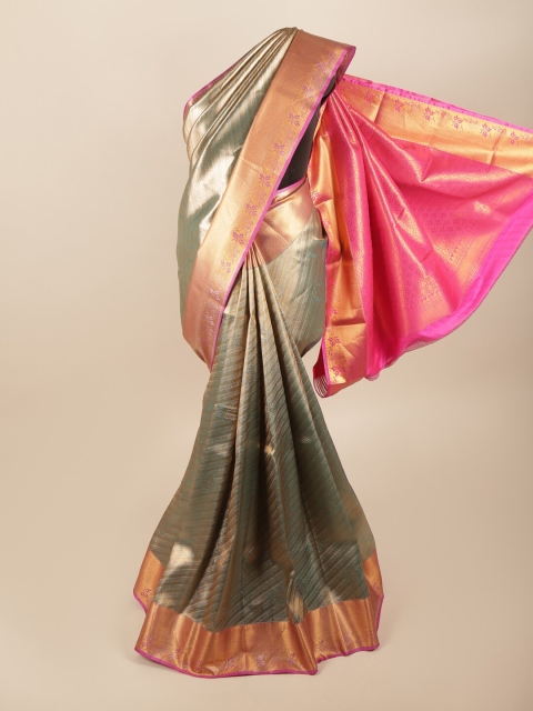 

Pothys Green & Pink Ethnic Motifs Zari Art Silk Saree