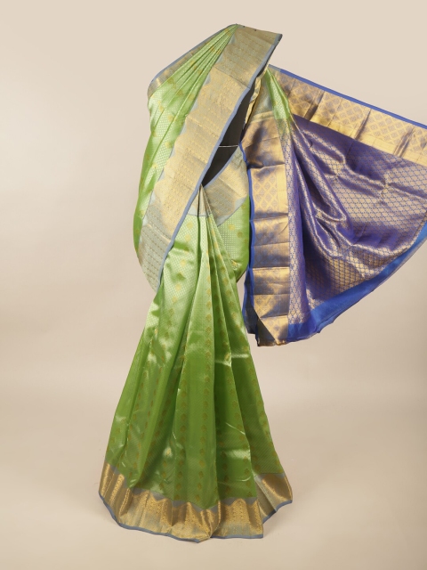 

Pothys Green & Blue Floral Pure Silk Saree