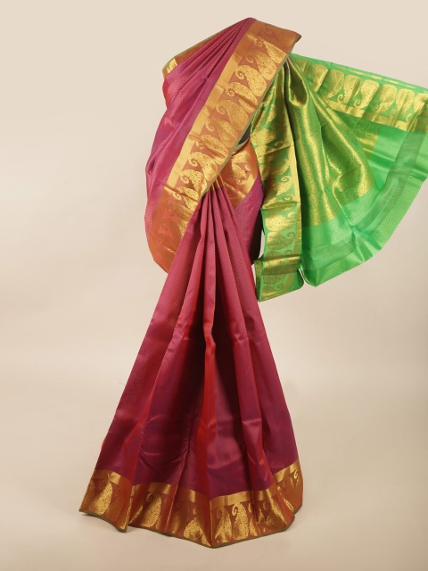 

Pothys Magenta & Green Floral Pure Silk Saree