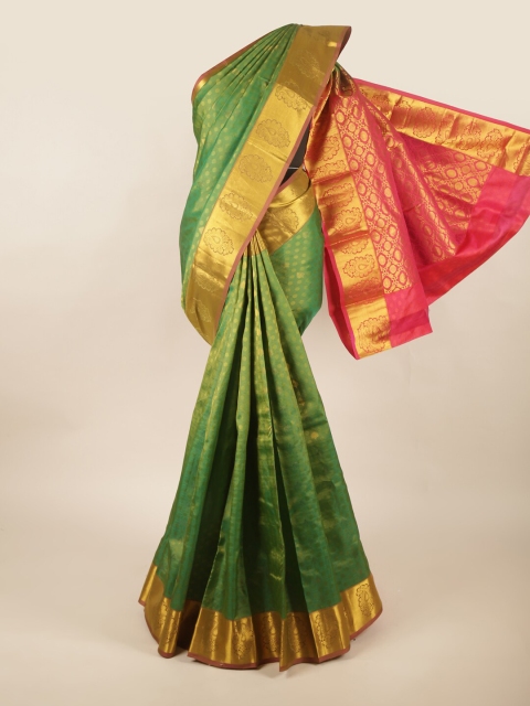 

Pothys Green & Gold Ethnic Motifs Zari Pure Silk Saree