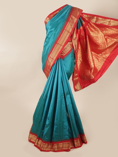 

Pothys Blue & Red Floral Pure Silk Saree
