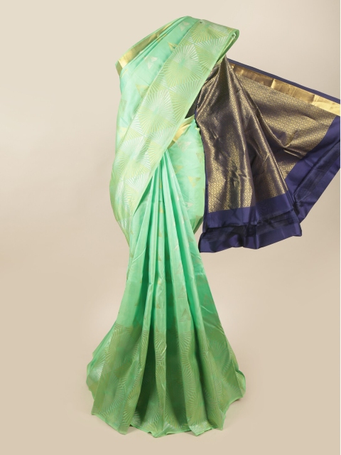 

Pothys Green & Navy Blue Woven Design Pure Silk Saree