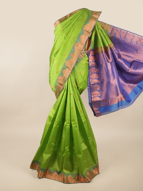 

Pothys Green & Blue Woven Design Zari Pure Silk Saree