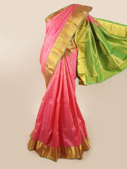 

Pothys Pink & Gold Ethnic Motifs Pure Silk Saree