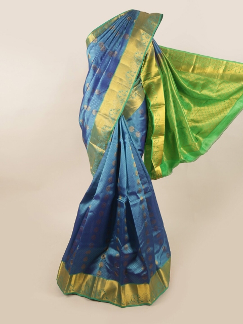 

Pothys Blue & Green Woven Design Zari Pure Silk Saree