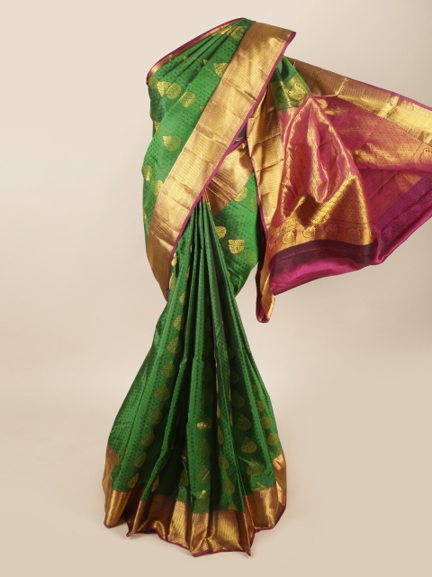 

Pothys Green & Pink Woven Design Zari Pure Silk Saree
