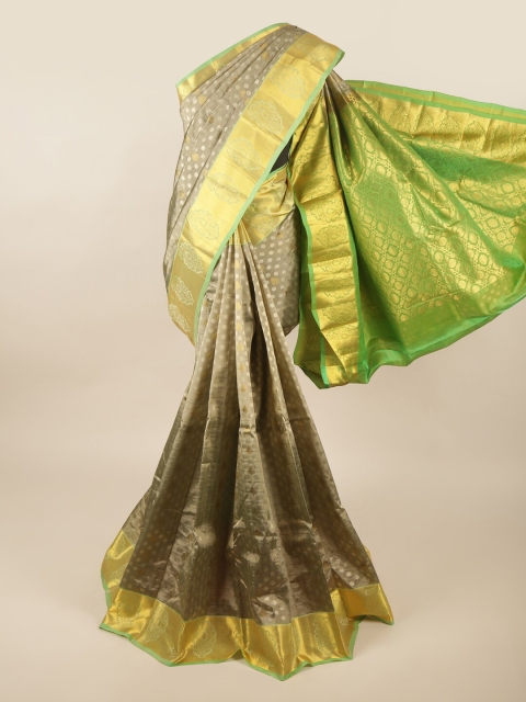 

Pothys Grey & Green Woven Design Pure Silk Saree